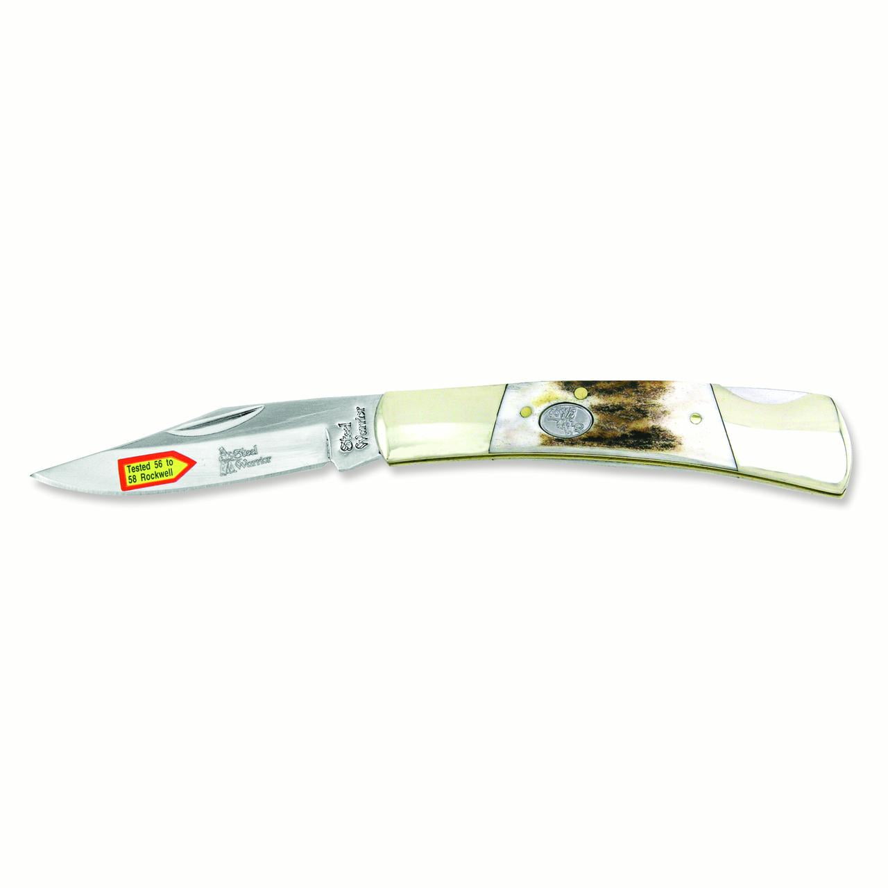 Steel Warrior Barracuda Deer Stag Handle Pocket Knife with 440 Steel Blade QGM6418