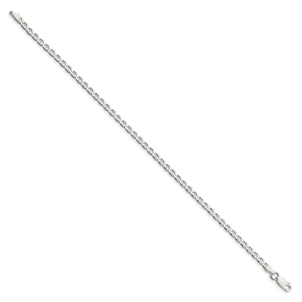 Sterling Silver 3.15mm D/C Flat Anchor Curb Chain 8 inches