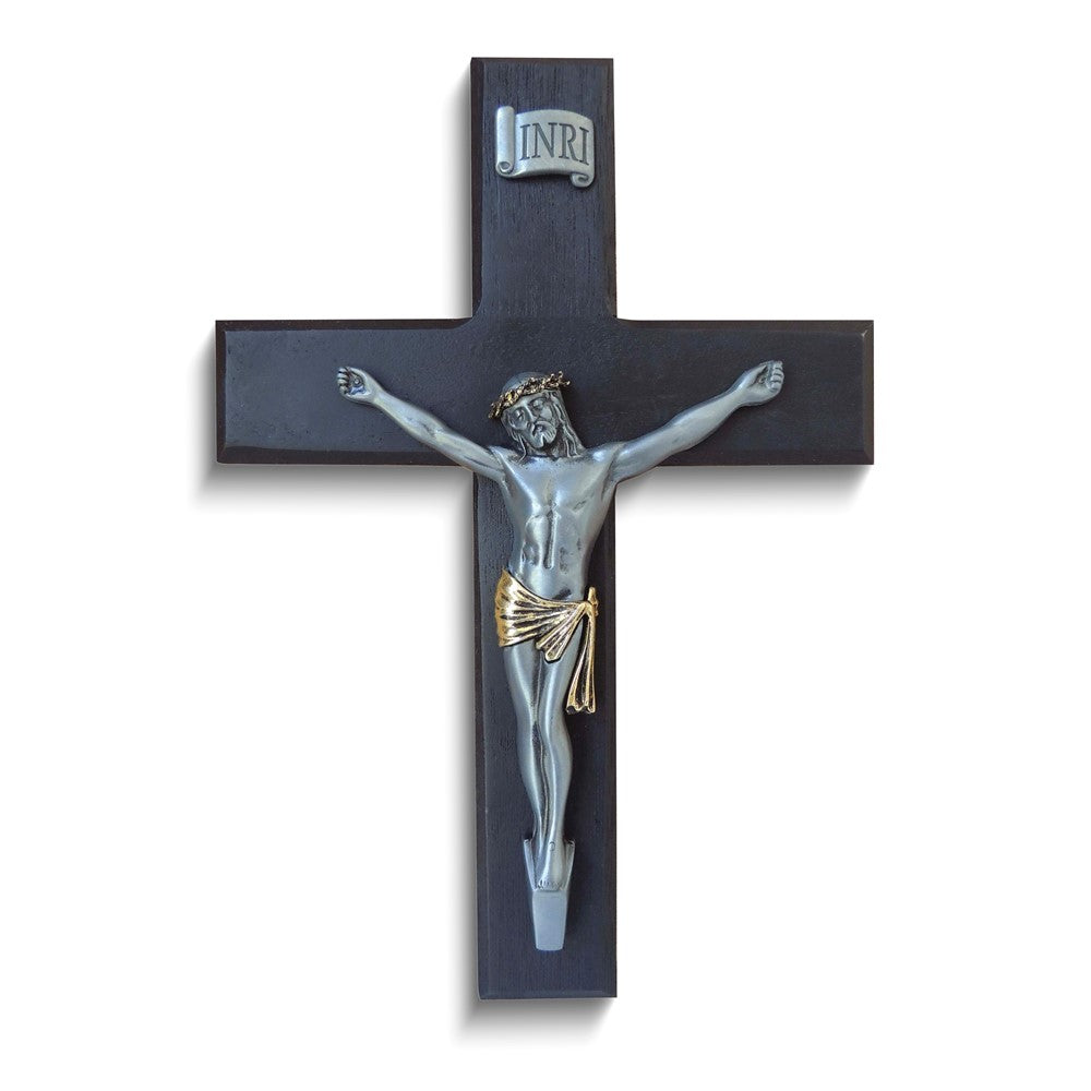Black Matte Metal 10in Wall Cross Plaque