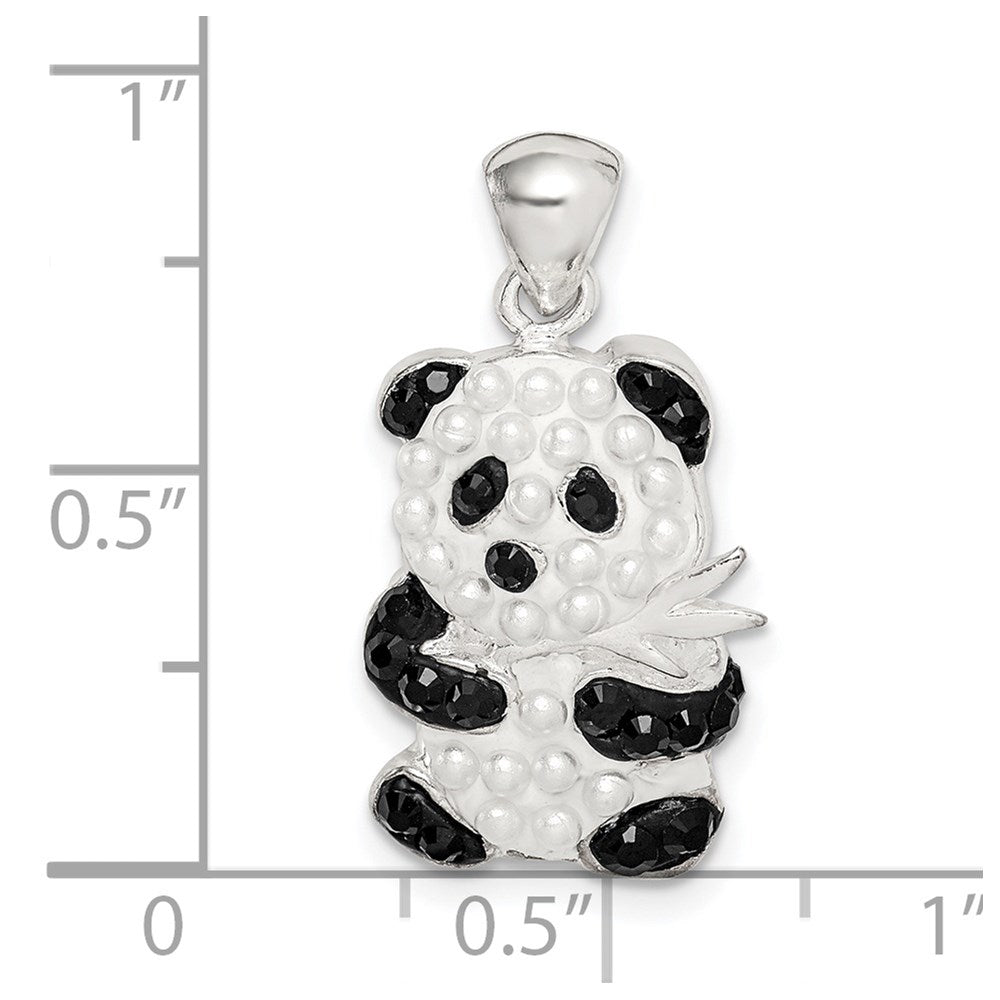 Sterling Silver Imitation Pearl & Preciosa Crystal Panda Pendant