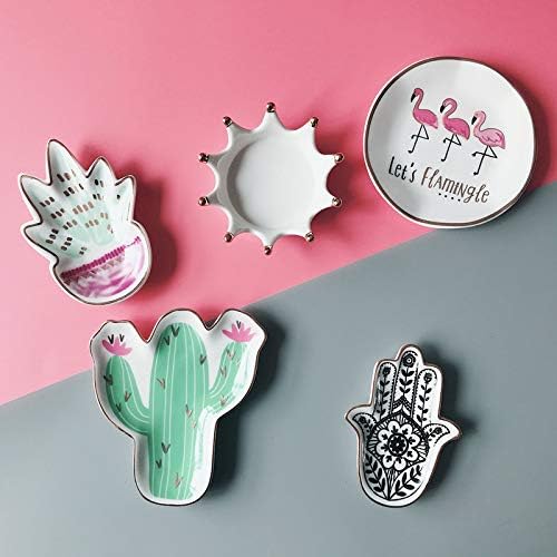 Cactus Ceramic Trinket Plate and Decorative Jewelry Dish
