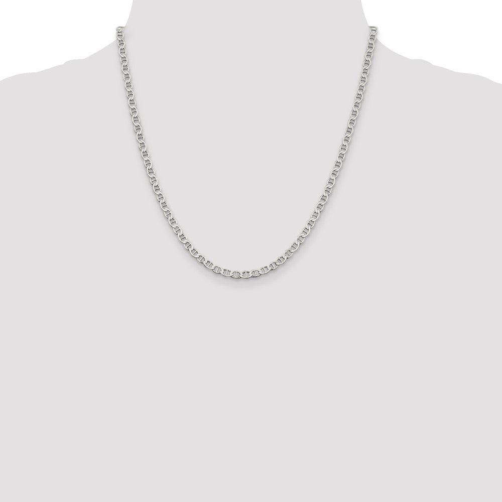 Sterling Silver 4mm Flat Anchor Chain 20 Inches