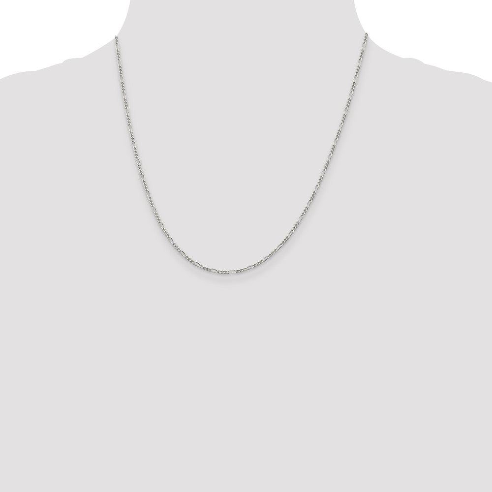 Sterling Silver 1.75mm Figaro Chain 20 Inches