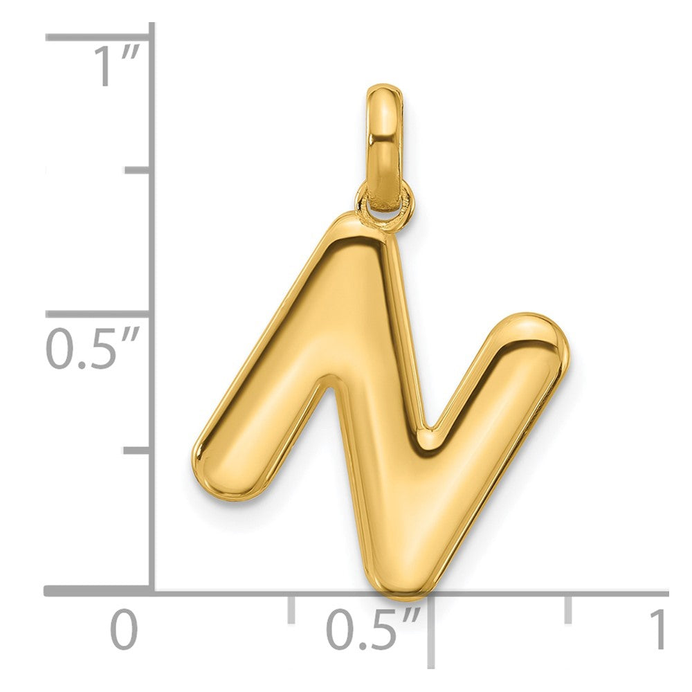 14k Yellow Gold Fancy Letter N