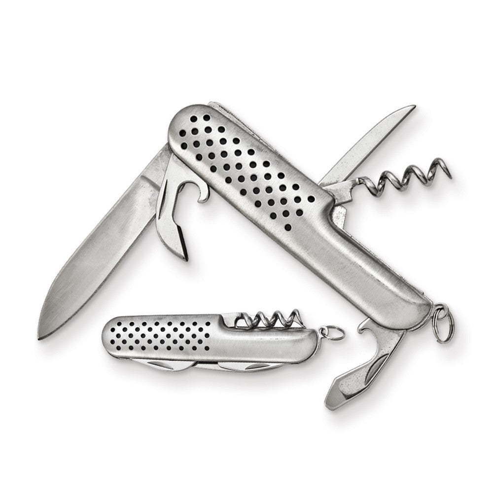 Silver-tone 5 Function Pocket Knife in Gift Tin QGM16887