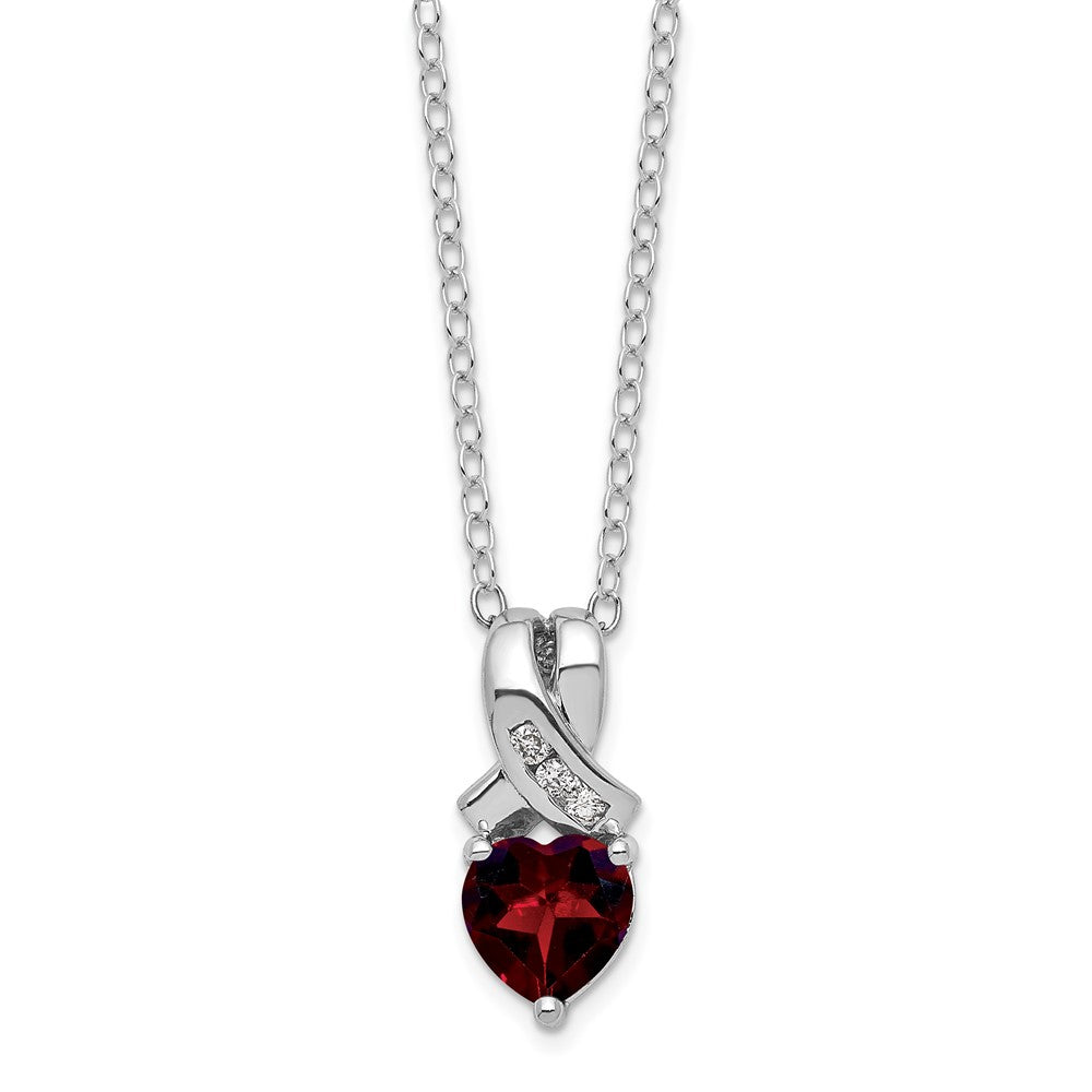 SS Garnet & Diamond Necklace