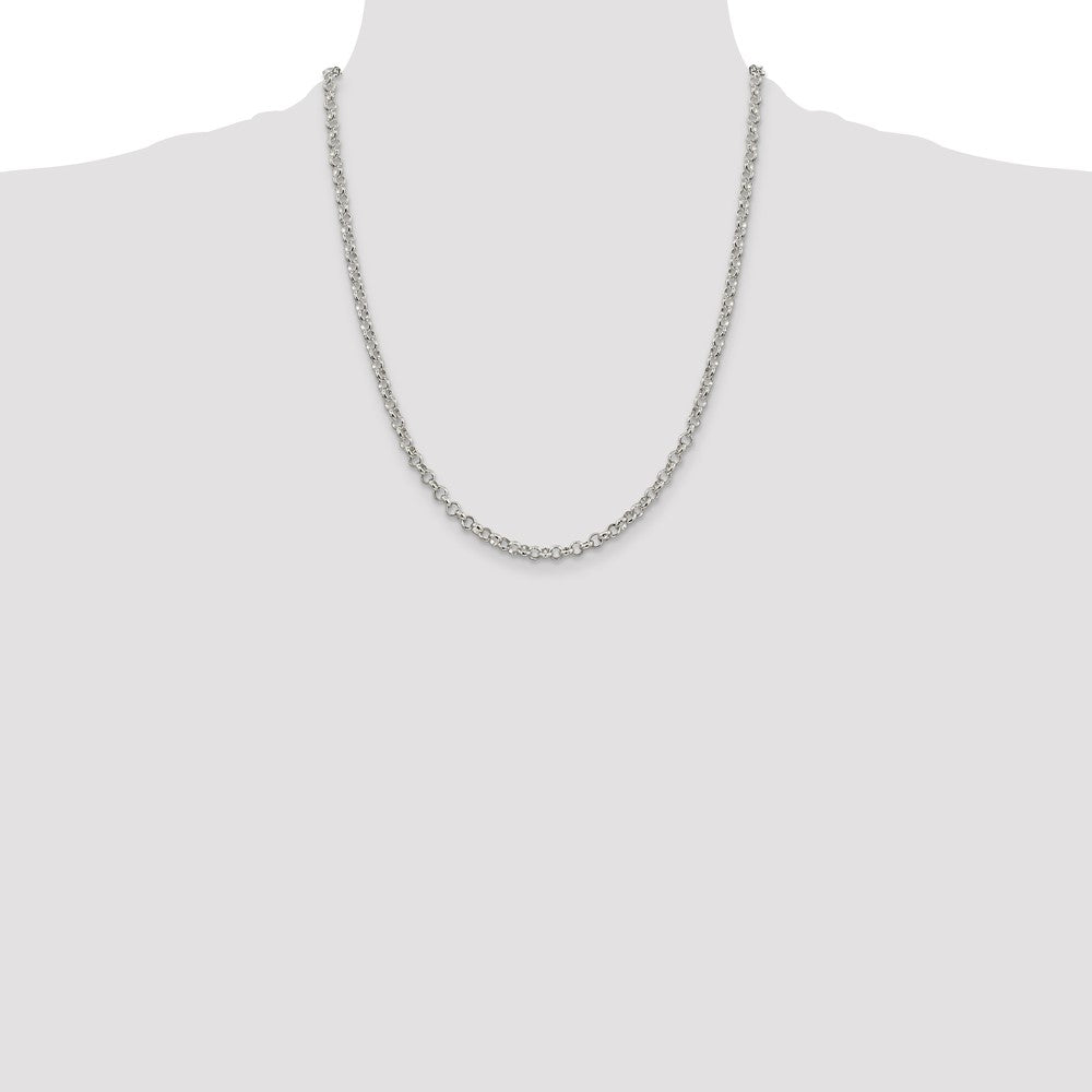 Sterling Silver 4mm Rolo Chain 22 Inches