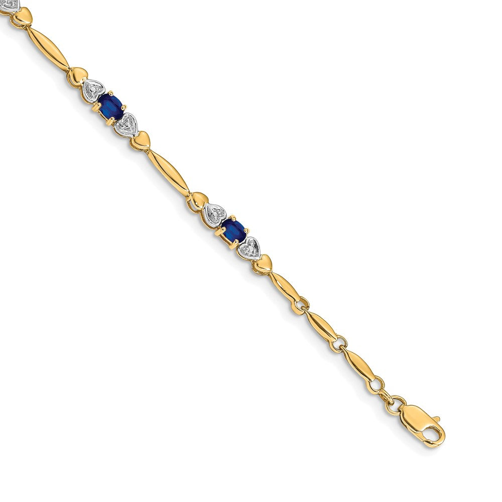 14k Diamond and Sapphire Bracelet 7 inches