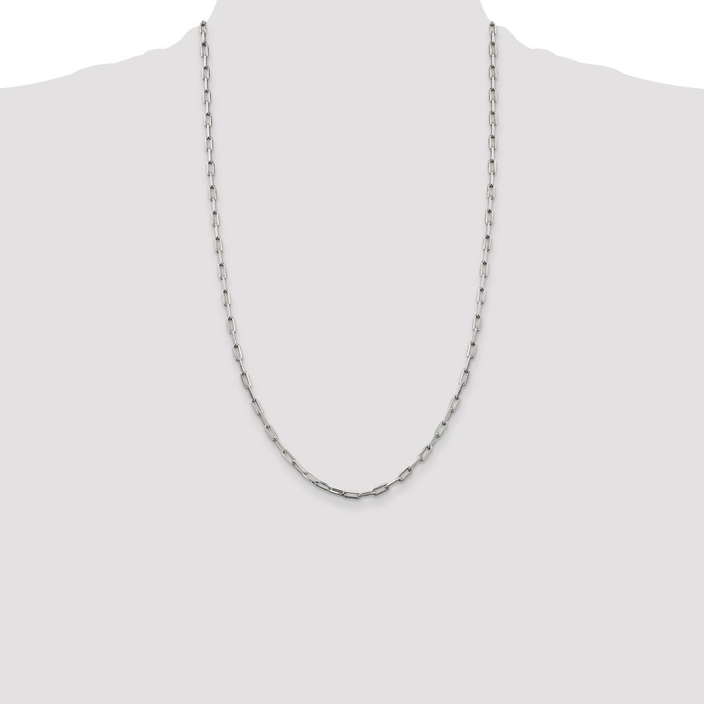Sterling Silver 3.25mm Elongated Open Link Chain 26 Inches