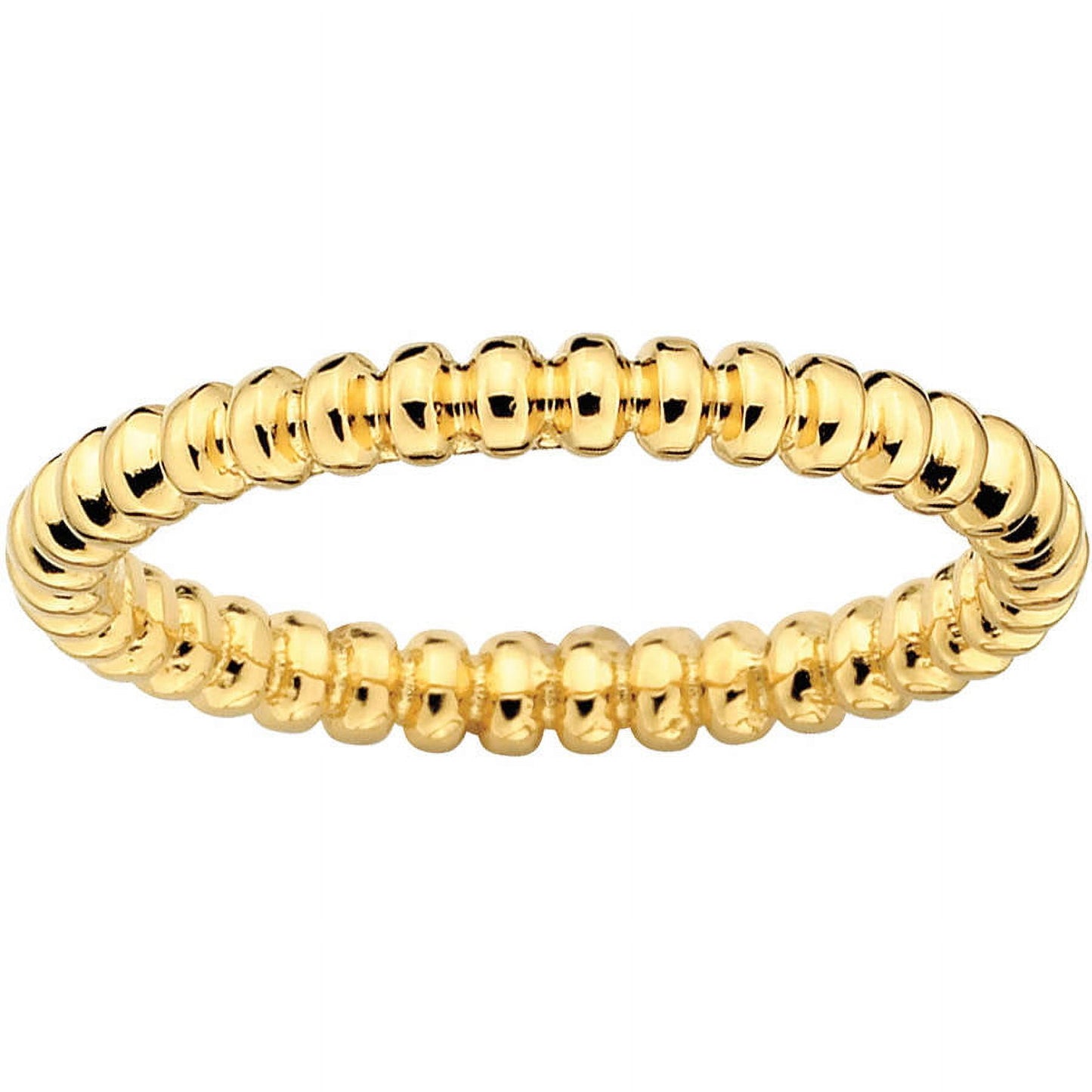 Sterling Silver Gold-Plated Beaded Ring Size - 8