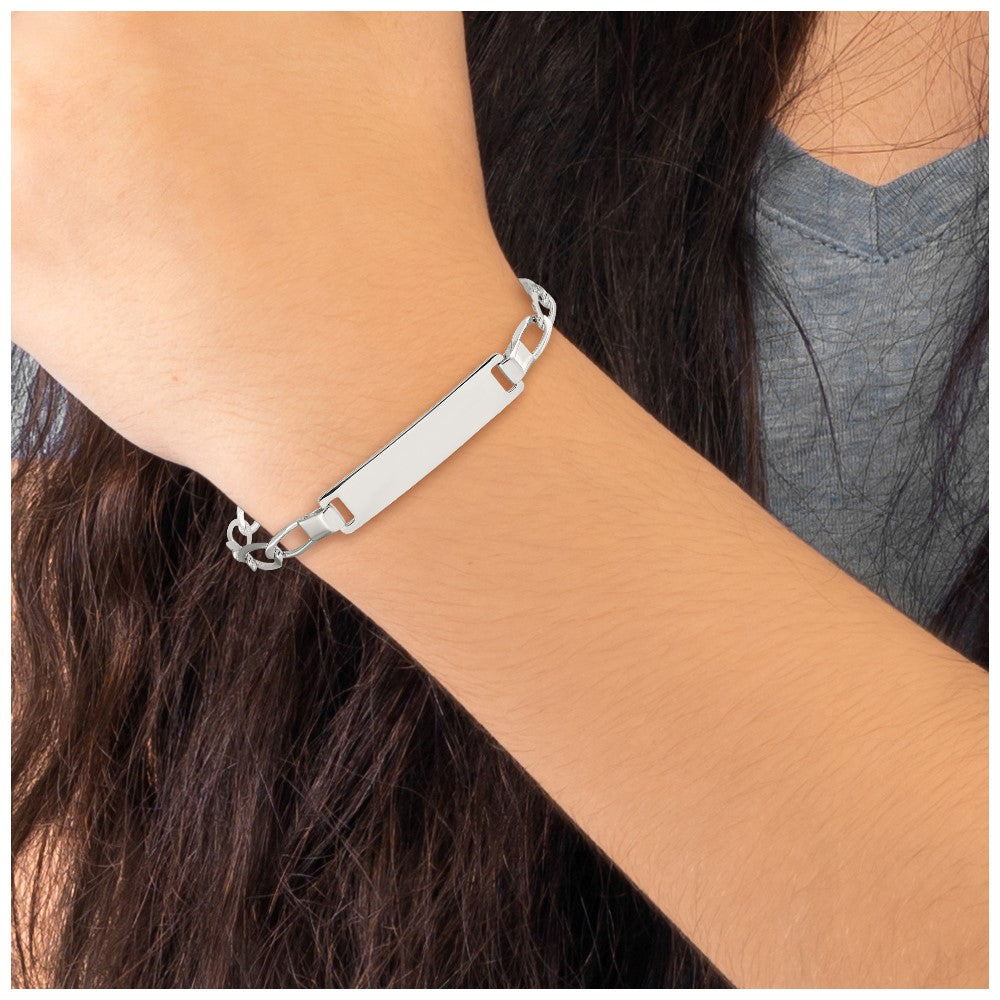 Sterling Silver 6inch Polished Engraveable Childrens ID Bracelet 6 inches