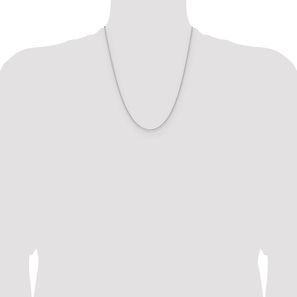 14K White Gold 1.5mm D/C Square Cable Chain