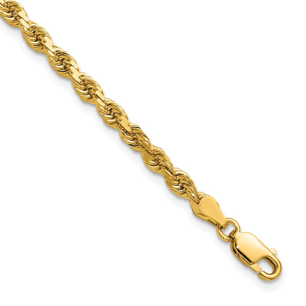 14K 8 inch 3.75mm Diamond-cut Rope with Lobster Clasp Chain 8 inches