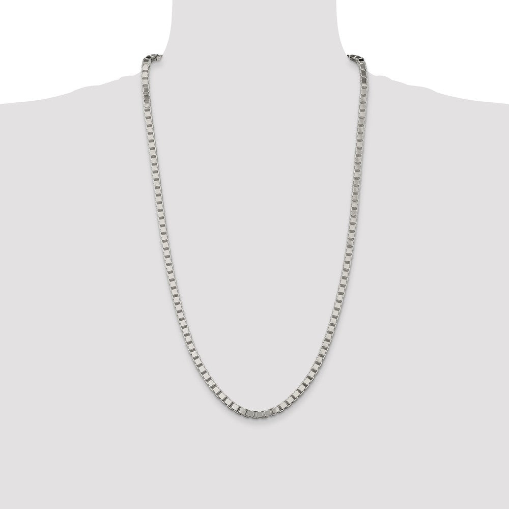 Sterling Silver 4.5mm Box Chain 28 Inches