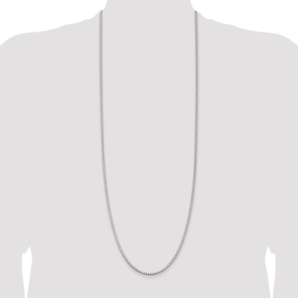Sterling Silver 2.5mm Box Chain 36 Inches