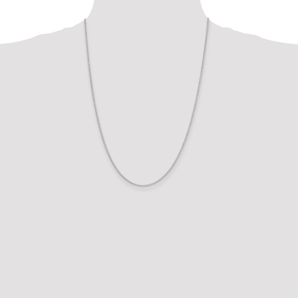 Sterling Silver 1.5mm Diamond-cut Cable Chain 24 Inches