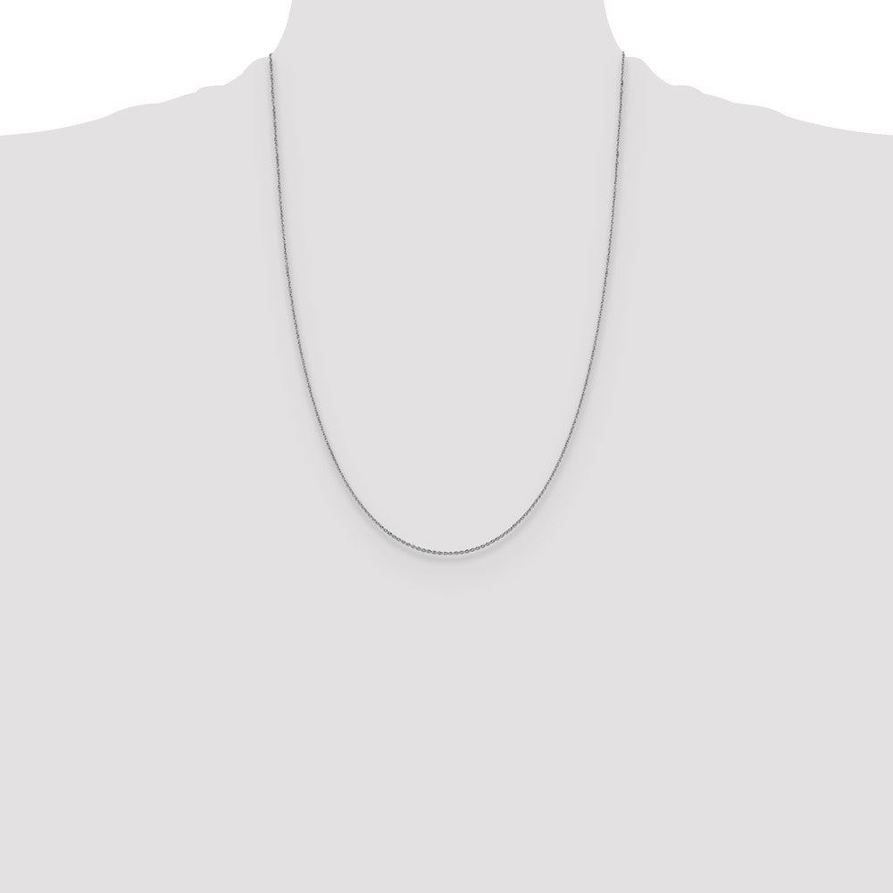 14K White Gold 1.15mm D/C Oval Link Chain