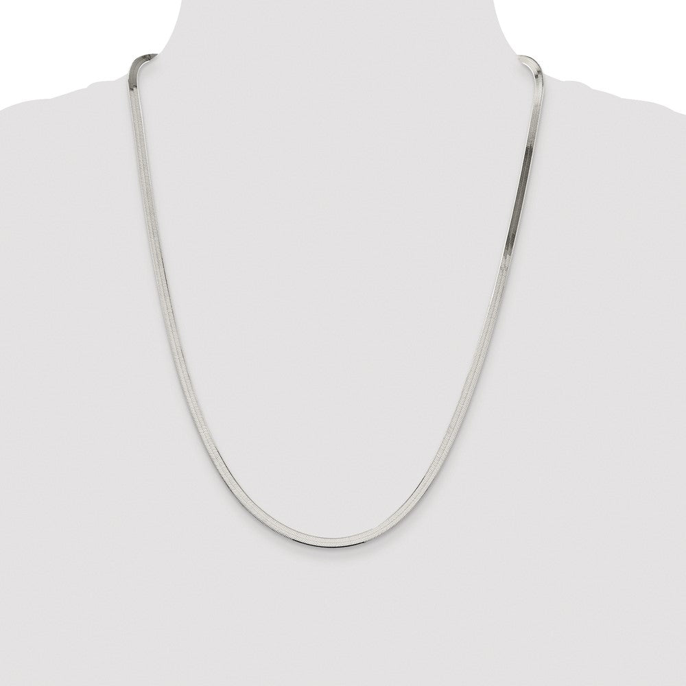 Sterling Silver Rhodium-plated 3.5mm Magic Herringbone Chain