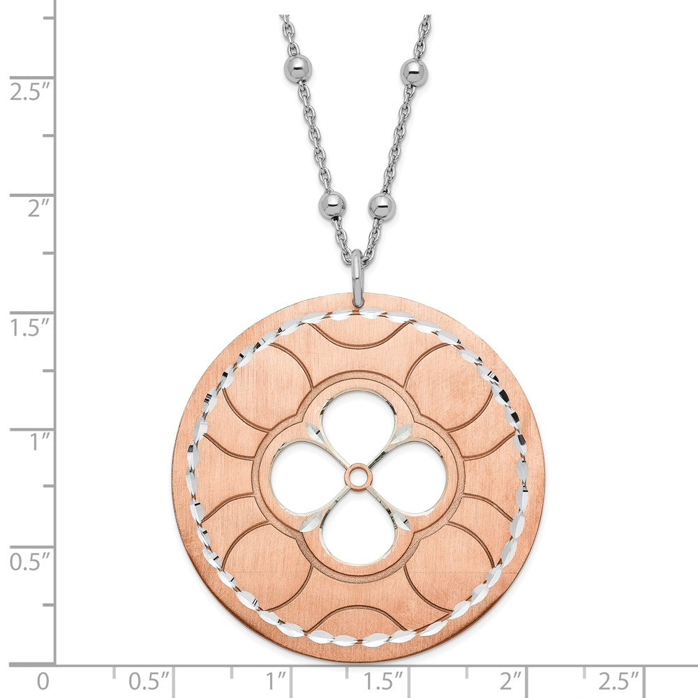 Sterling Silver and Rose Gold-plated Circle Necklace