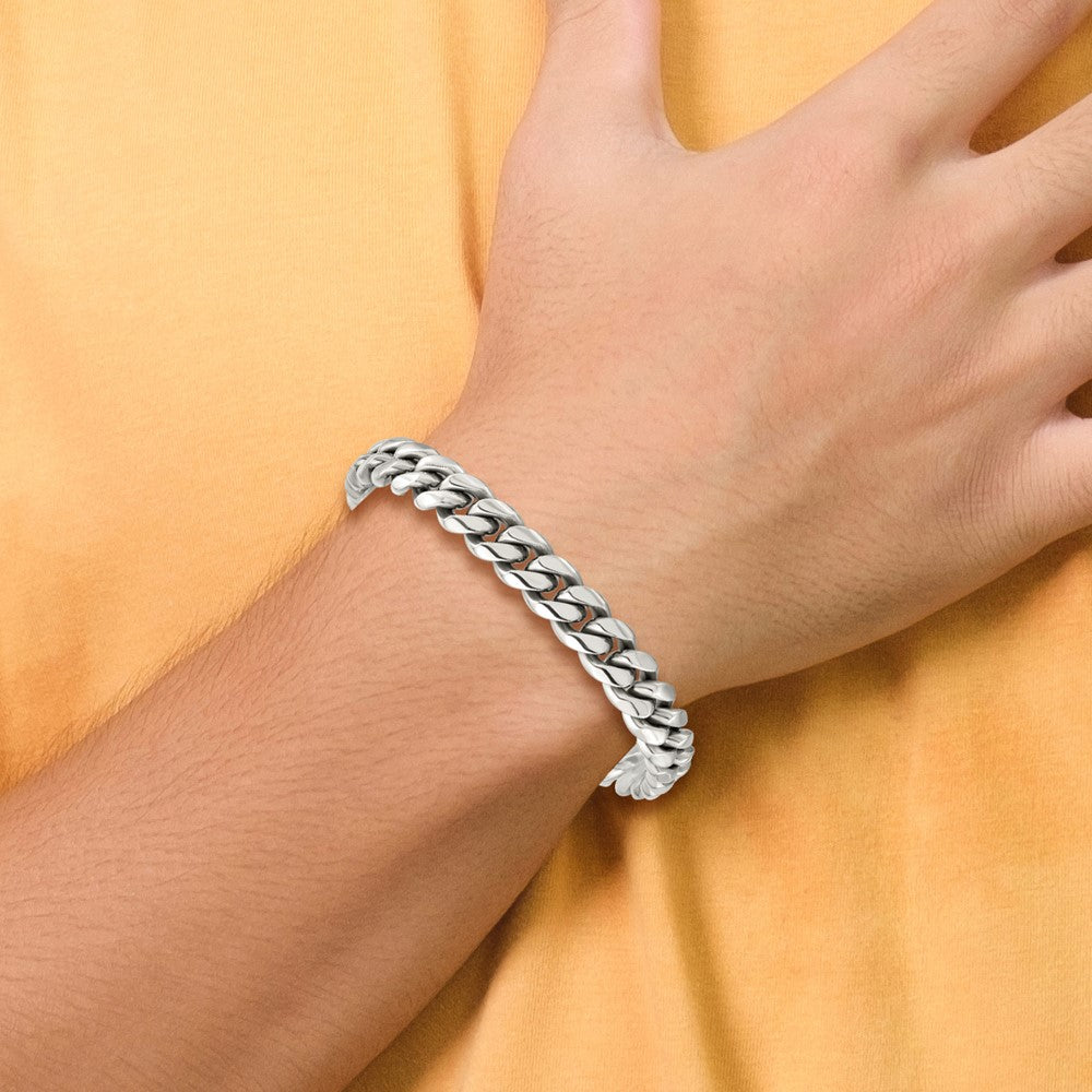 Stainless Steel Polished 8.5in Curb Chain Bracelet 8.5 inches