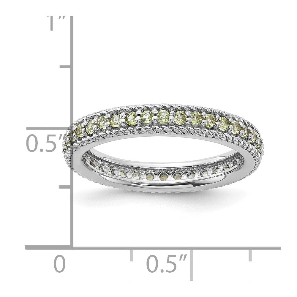 Sterling Silver Stackable Expressions Polished Peridot Eternity Ring
