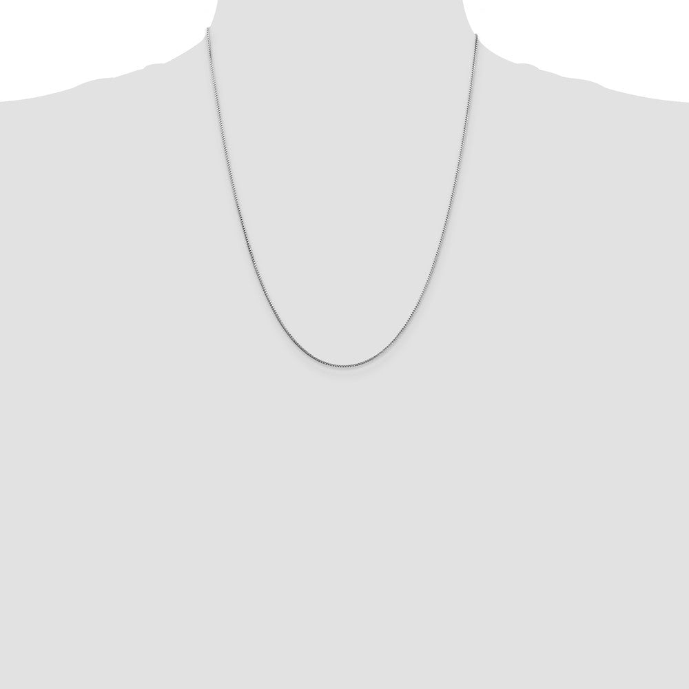 Sterling Silver Rhodium-plated 1mm 8 Sided Diamond-cut Box Chain