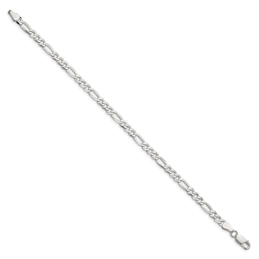 Sterling Silver 4.5mm Lightweight Flat Figaro Chain 9 inches
