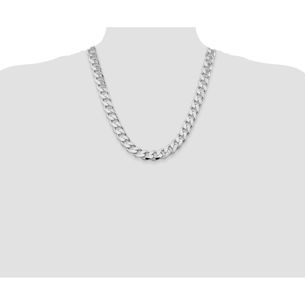 Sterling Silver Rhodium-plated 13mm Curb Chain 22 Inches