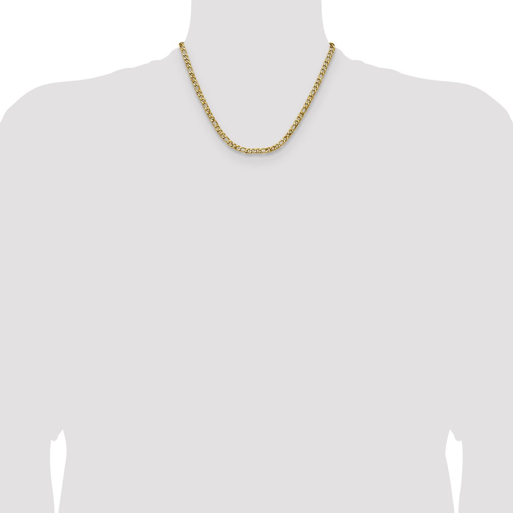Chisel Stainless Steel Polished Yellow IP-plated 4.5mm 18 inch Figaro Chain