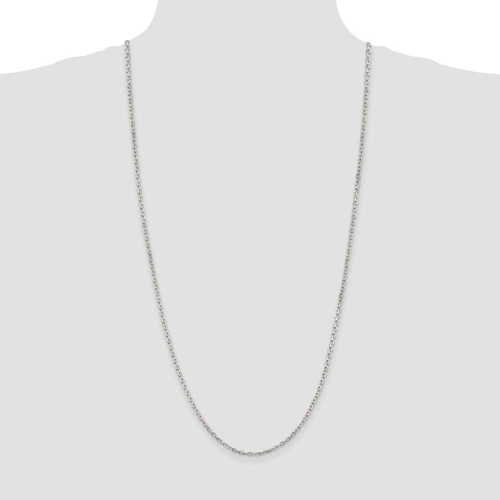 Sterling Silver 2.75mm Beveled Oval Cable Chain 30 Inches