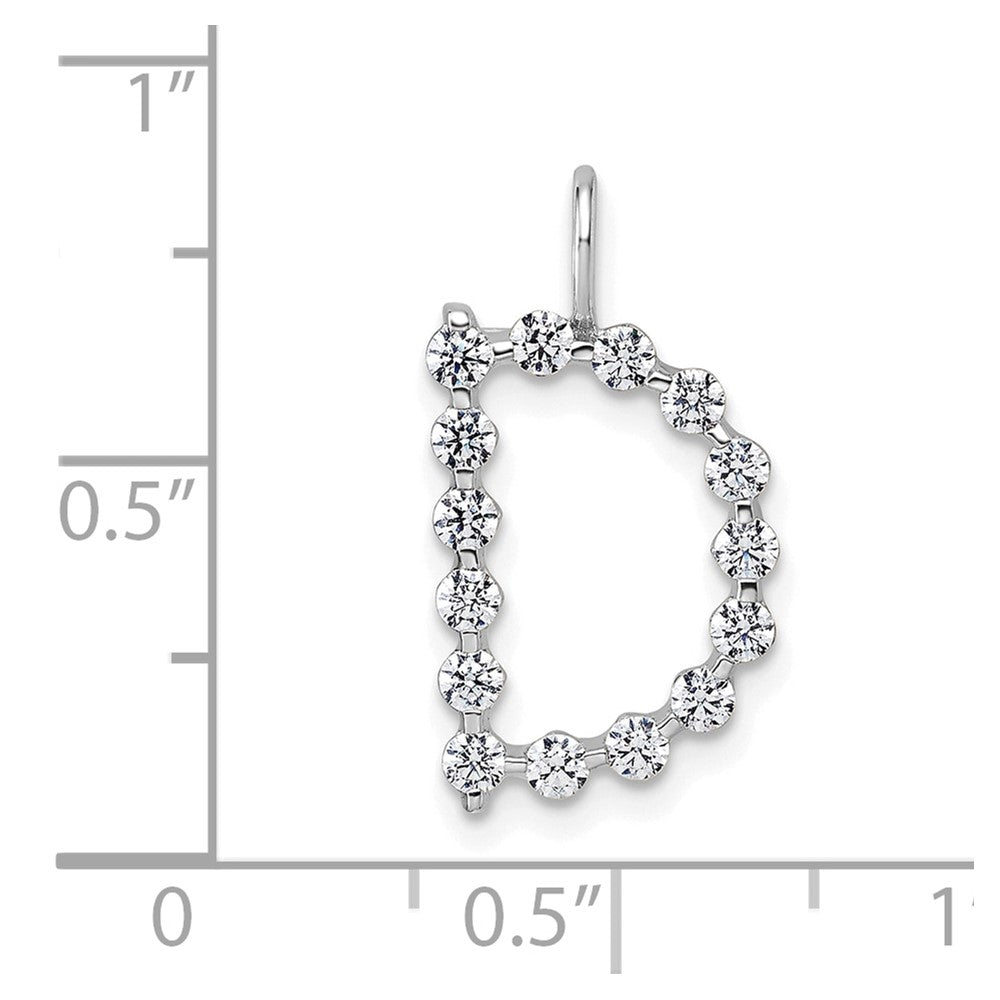 True Origin 14k White Gold 1/2 carat Lab Grown Diamond VS DEF Alphabet D Pendant