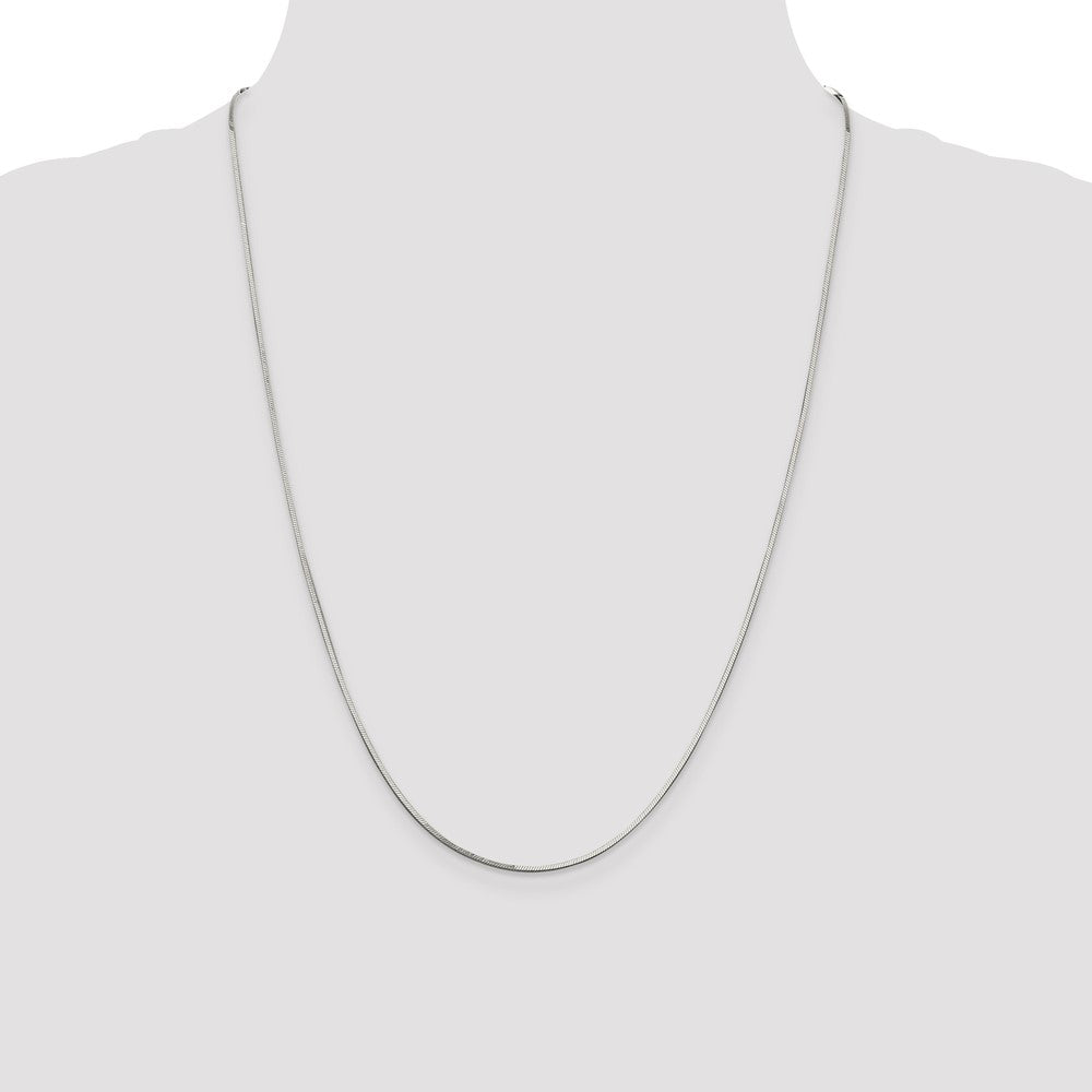 Sterling Silver 1mm Square Snake Chain 24 Inches
