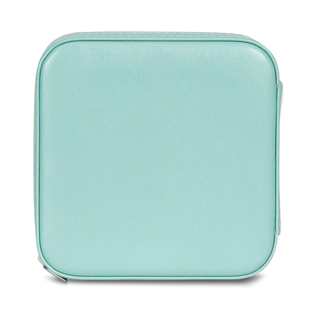 Mint Green Vegan Leather Multiple Compartment Travel Jewelry Case