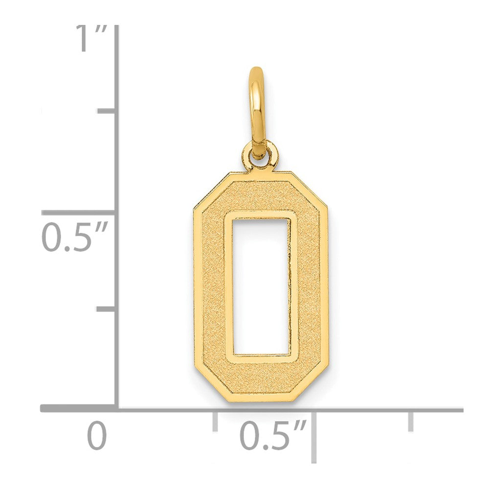 14k Medium Satin Number 0 Charm