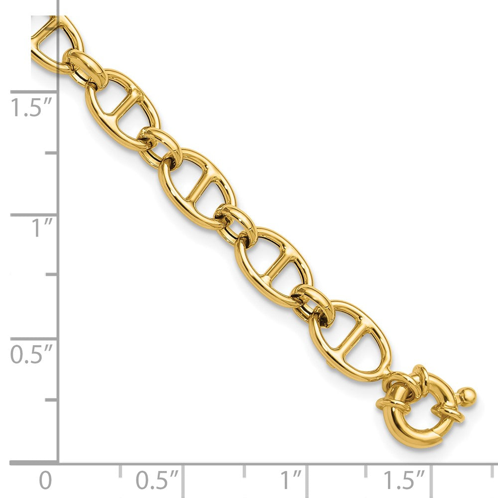 14K Polished Fancy Link Bracelet 7.5 inches