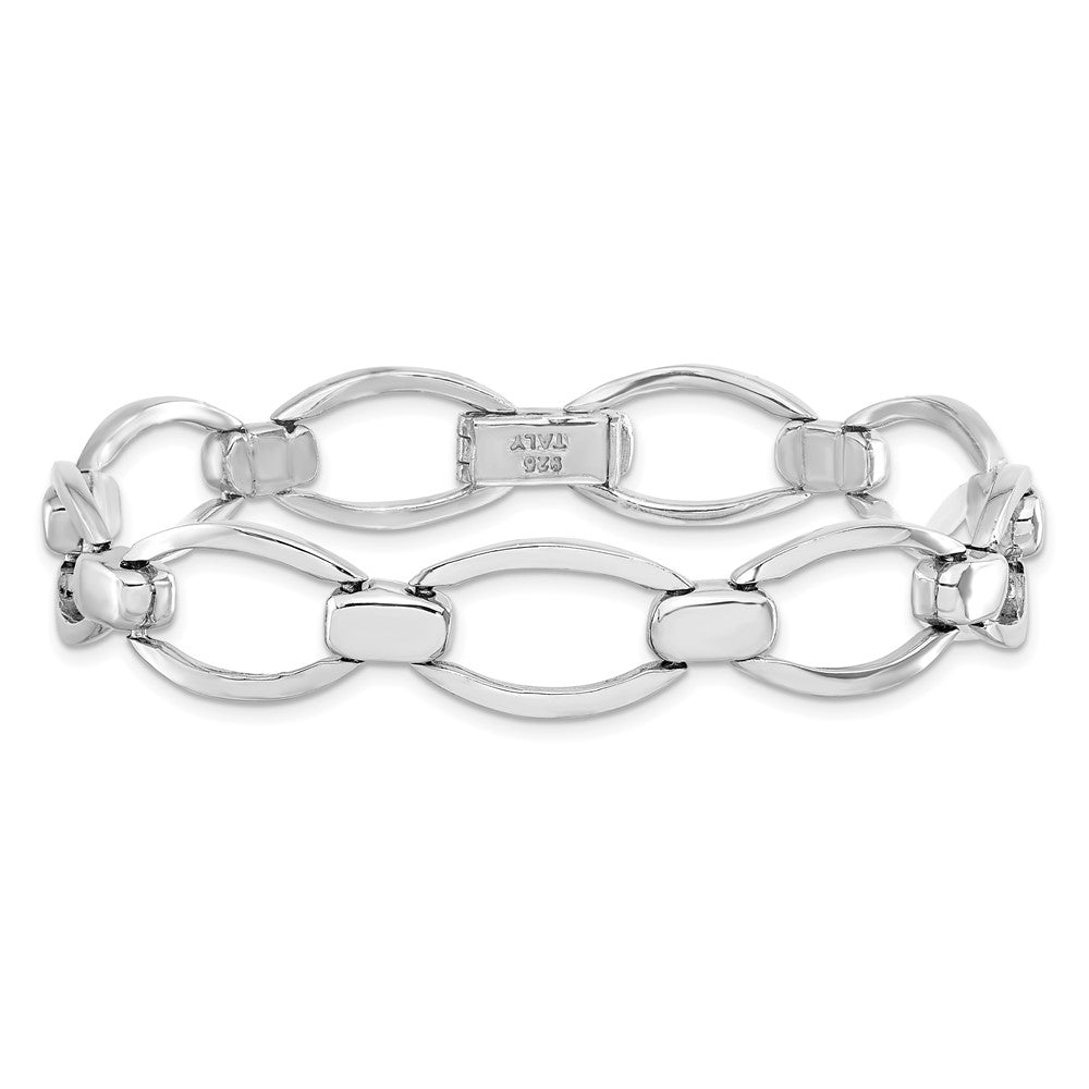 Sterling Silver Polished Fancy Link Bracelet