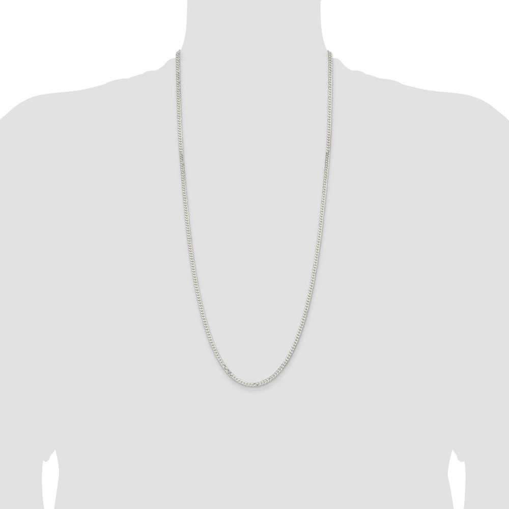 Sterling Silver 3.15mm Flat Curb Chain 30 Inches