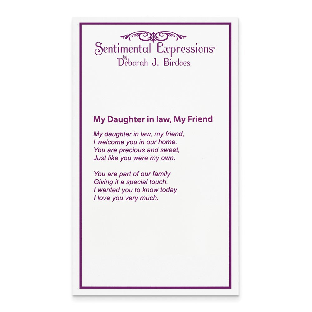 Sentimental Expressions Sterling Silver Rhodium-plated Antiqued CZ Daughter-In-Law 18in Necklace 18 Inches