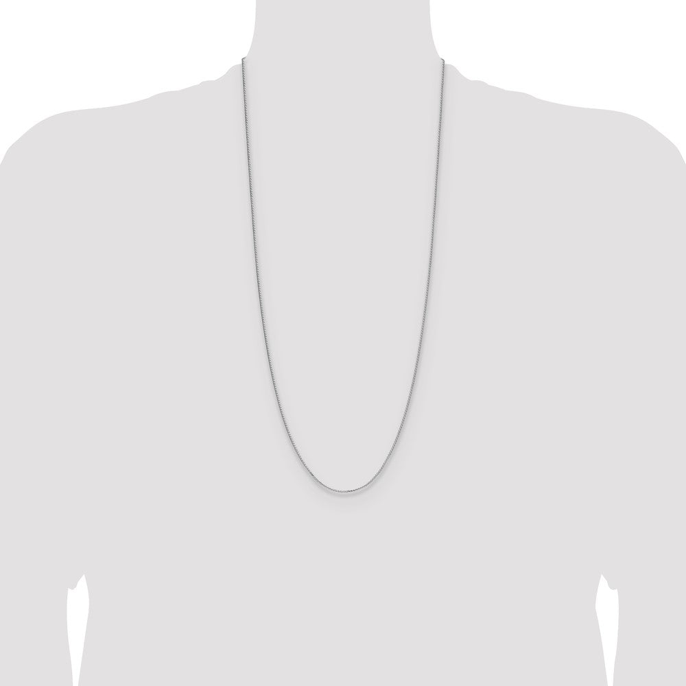 Sterling Silver Rhodium-plated 1.3mm 8 Sided D/C Double Spiga Chain