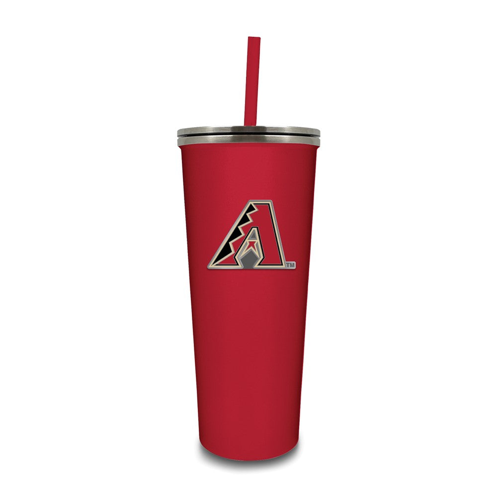 MLB Arizona Diamondback Stainless Steel 24 ounce Skinny Tumbler with Emblem and Straw