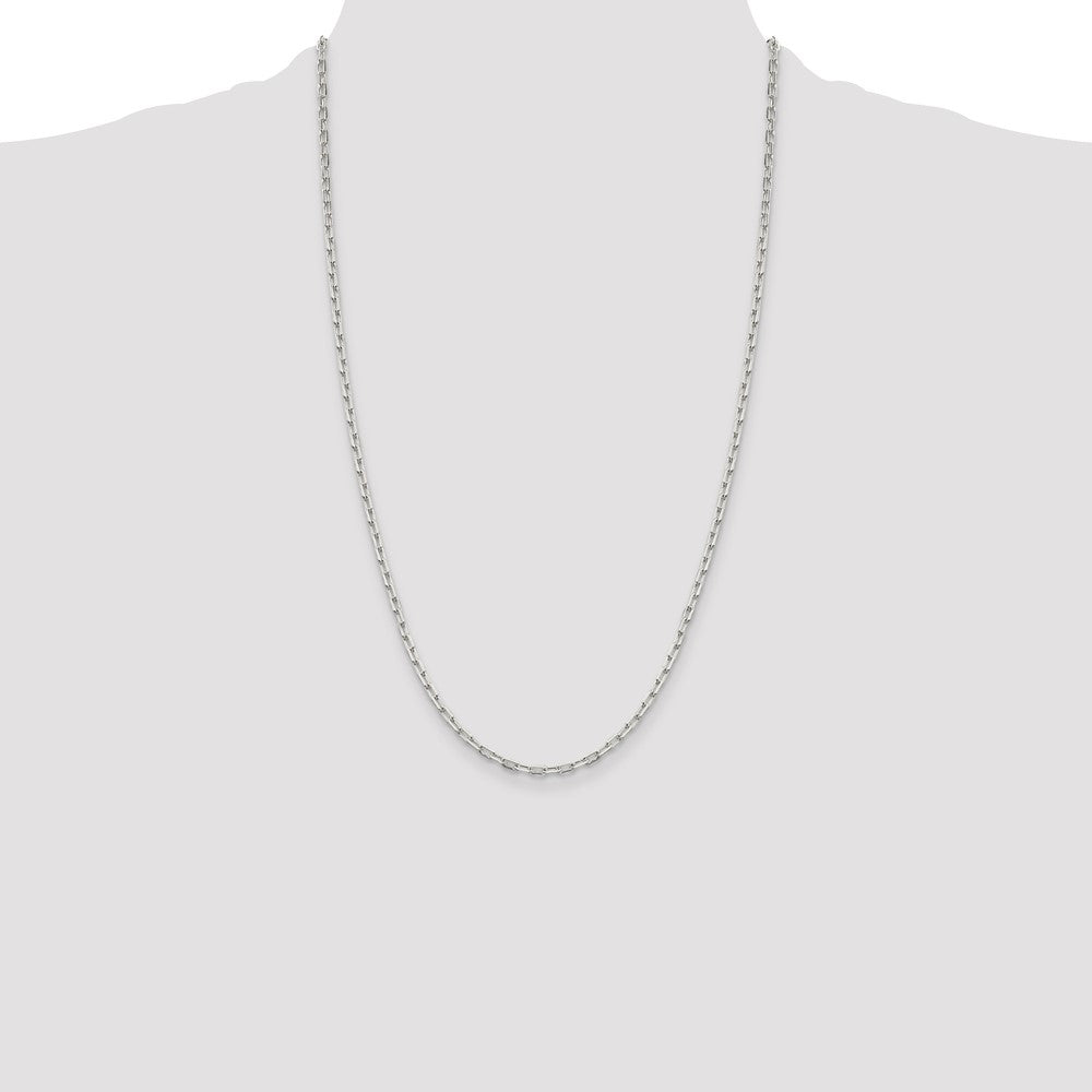 Sterling Silver 2.75mm Elongated Open Link Chain 26 Inches