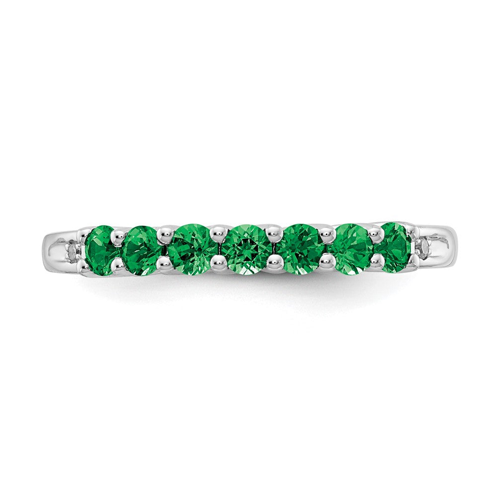 10k White Gold CR Emerald & Diamond Ring