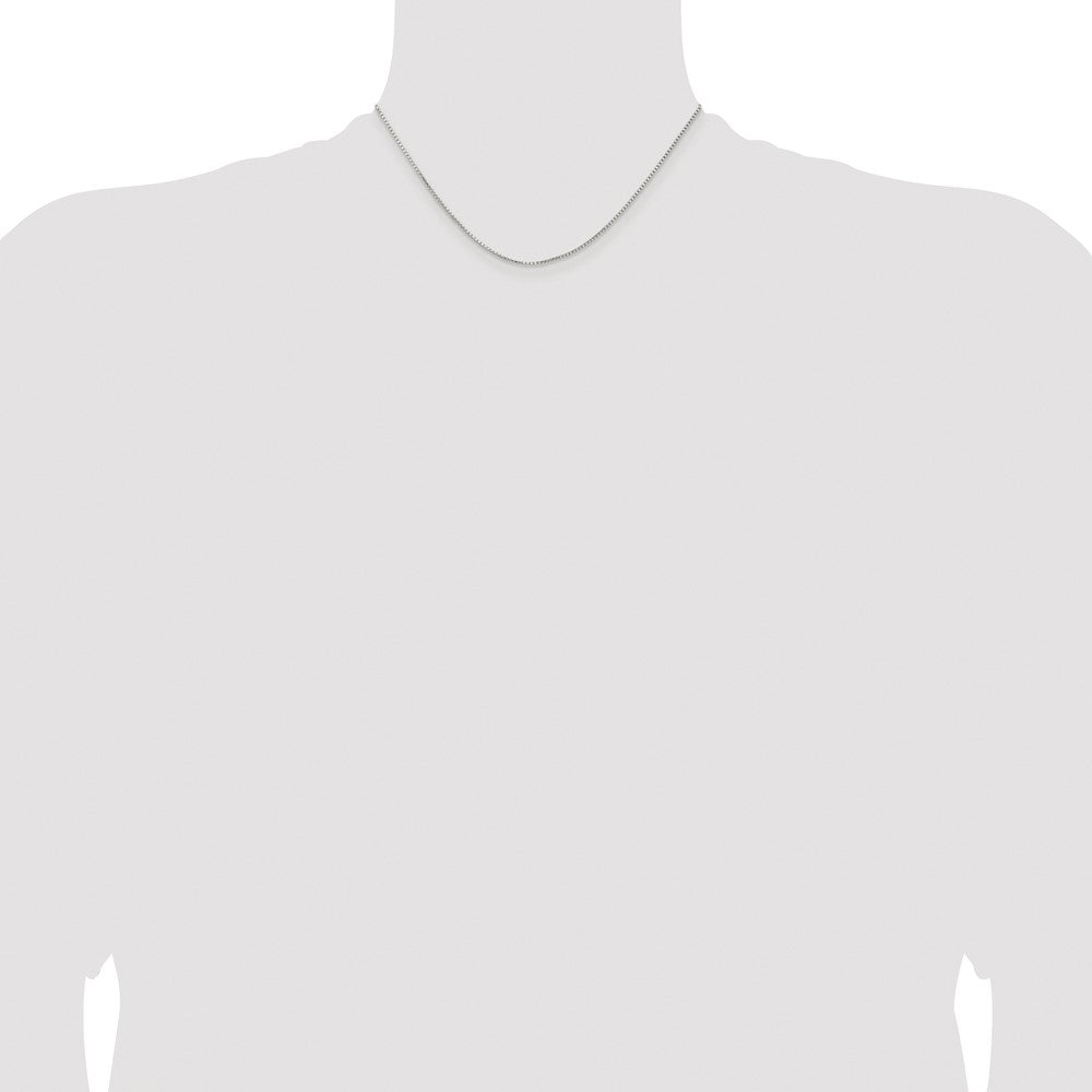 Sterling Silver Rhodium-plated 1.1mm Diamond-cut Round Box Chain