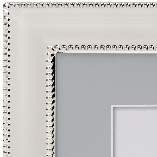 Siena Dbl Border Bead Frame Silver 5x7 Dbl