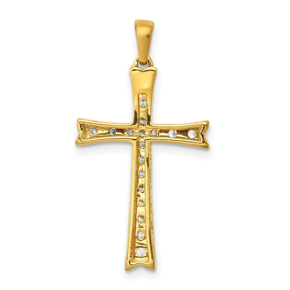 14k 1/5 carat Lab Grown Diamond VS/SI+ G+ Cross Pendant