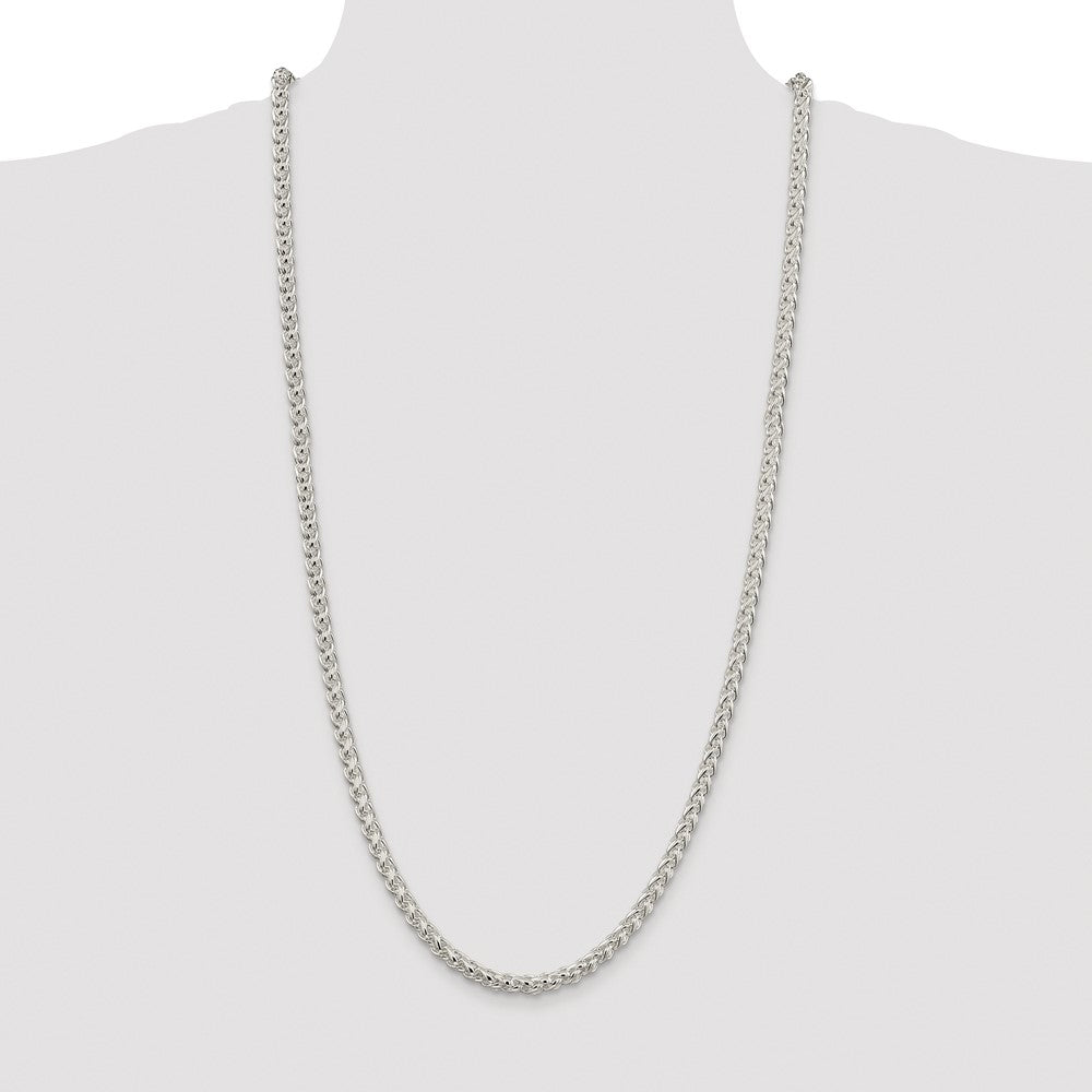 Sterling Silver Rhodium-plated 5mm Round Spiga Chain