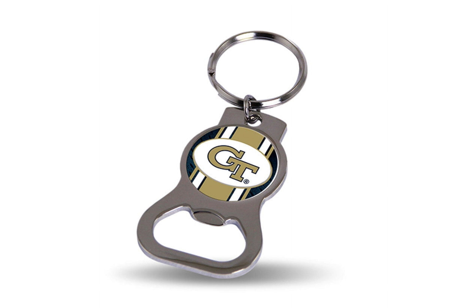 NCAA Georgia Tech Silver-tone Bottle Opener Key Ring by Rico Industries QGC6399