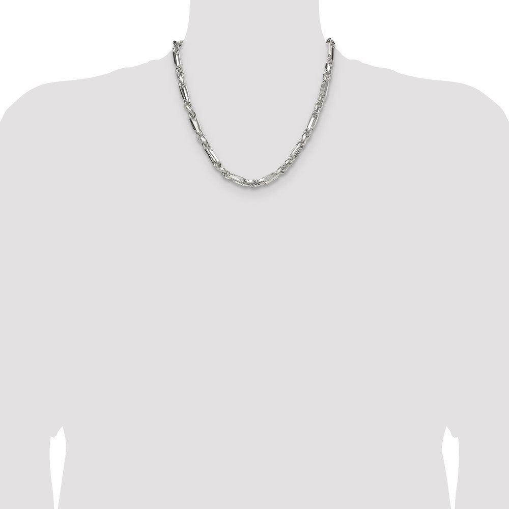 Sterling Silver 6mm D/C Figarope Chain