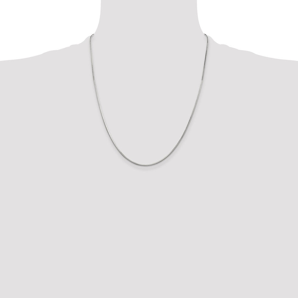 Sterling Silver 1.25mm Octagonal Snake Chain 22 Inches