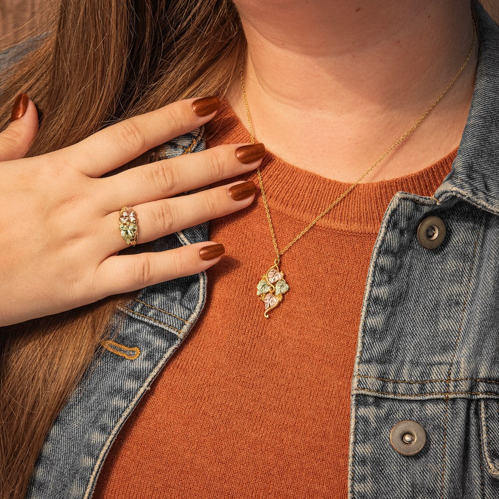 10k Tri-color Black Hills Gold Flower Ring